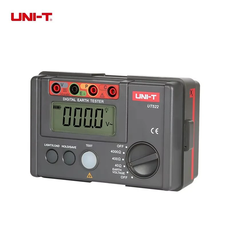 UNI-T UT521/522 اختبار مقاومة التأريض عرض الجهد المنخفض تخزين البيانات أكثر من المدى عرض LCD الخلفية المقاومة متر)