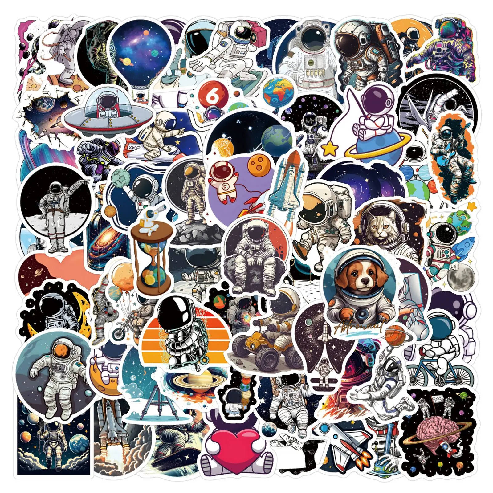 

50/110PCS Cool Space Astronauts Cartoon Sticker DIY Phone Laptop Luggage Skateboard Graffiti Decals Fun for Kid