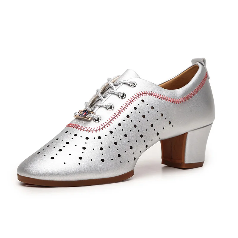 Scarpe da ballo latino in gomma con stampa leopardata da donna da donna Scarpe da ballo sociali quadrate per esterni Scarpe da ballo con suola morbida con tacco alto da marinaio