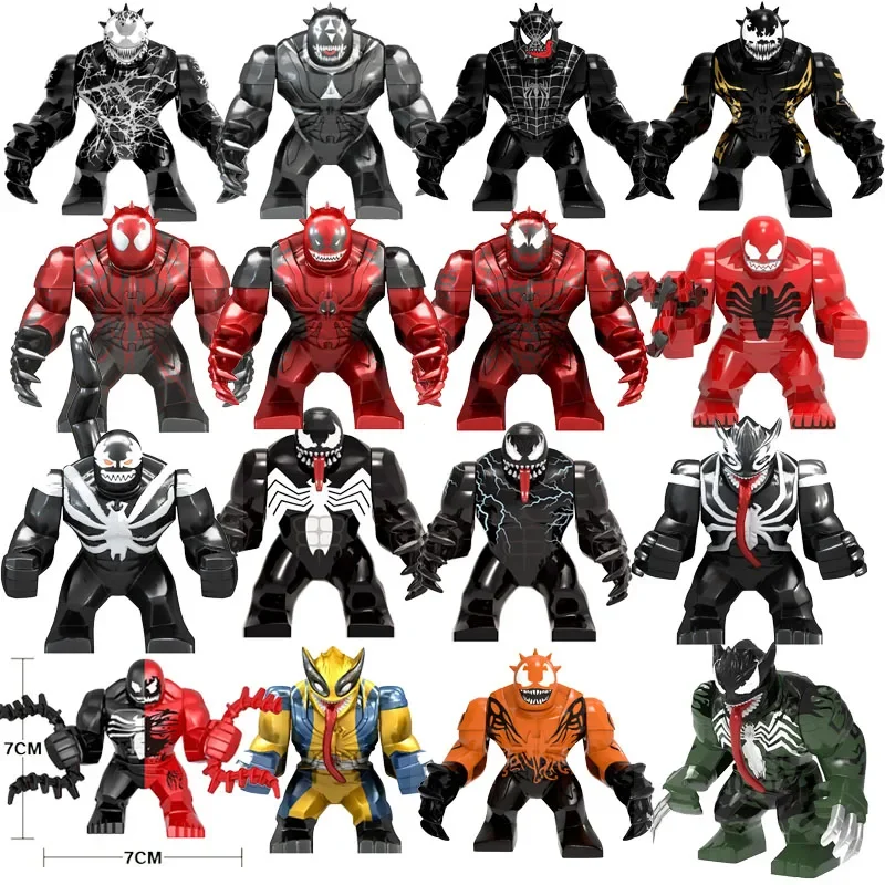 Anime Figure Marvel Superhero Venom Mini Building Block Figurine DIY Puzzle Combination Block Toy Children's Birthday Gift