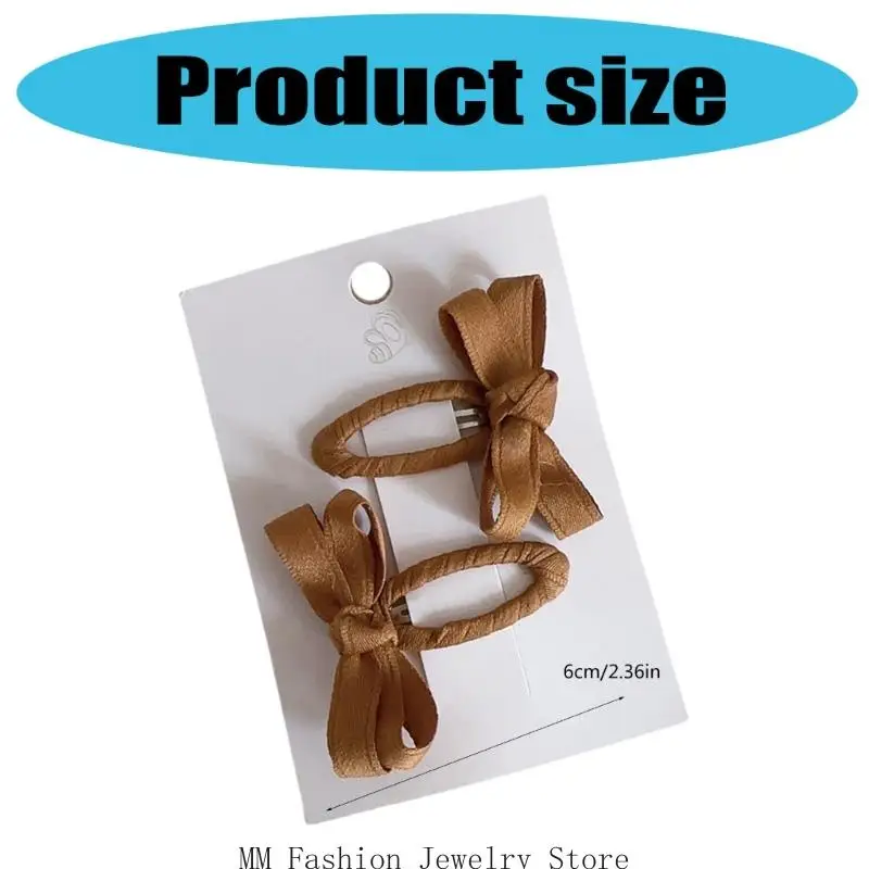 D0UB 6 قطع من أقواس الدانتيل القطنية مشبك شعر للفتيات الصغيرات للخريف والشتاء بتصميم أوراق الشجر الملونة إكسسوارات الشعر مشابك