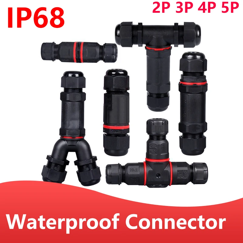 Wodoodporne złącze kabla IP68 typu I/typu Y/typu T 2Pin 3Pin 4Pin 5Pin Adapter zacisku elektrycznego Złącze przewodu LED Light