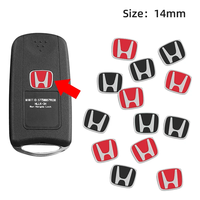 5/10pcs Car Key Emblem Sticker Logo Auto Key Sticker Emblem Decoration Decals for Honda Mugen Power Civic Accord CRV Hrv Jazz