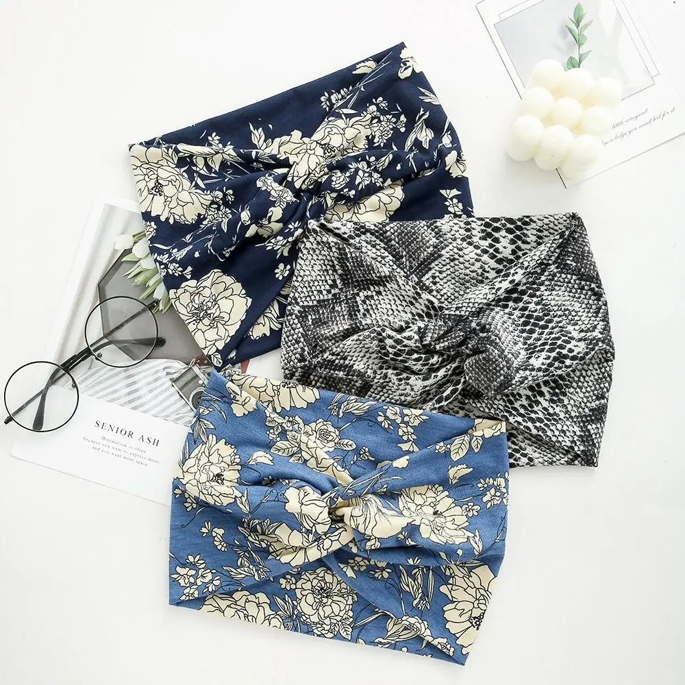 Fashion Twisted Thick Extra Large Turban Workout Headband Wide Headbands Head Wraps for Women
