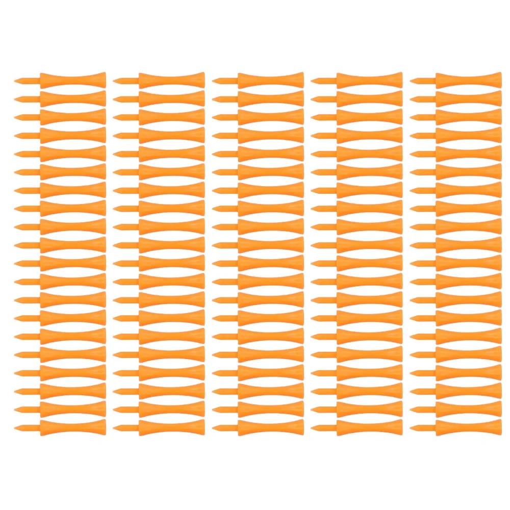 100Pcs Sturdy Orange Plastic Golf Tees Plastic 70mm Golf Tees Set Portable Golf Tees for Professional Practice