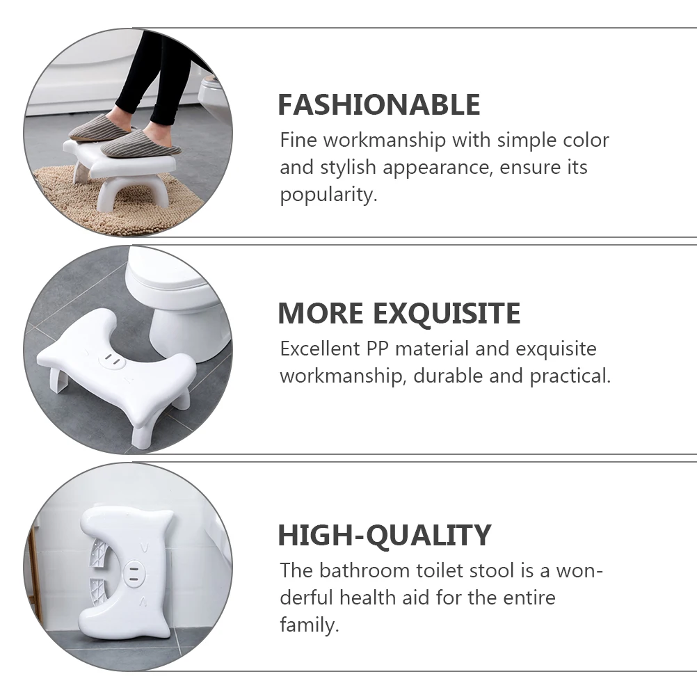 Thickened Foldable Toilet Bathroom Footstool for Kids Stable Home Use PP Material Strong Load Bearing Simple Design