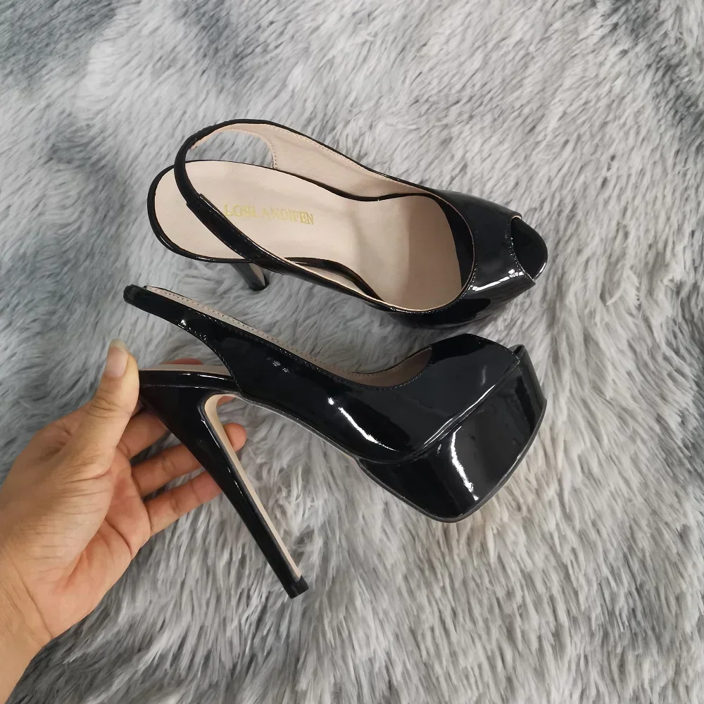 Women Pumps Stilettos 14CM Platform Stripper High Heels Sexy Open Toe Sandals Gladiator Party Dress Wedding Shoes Large Size 44