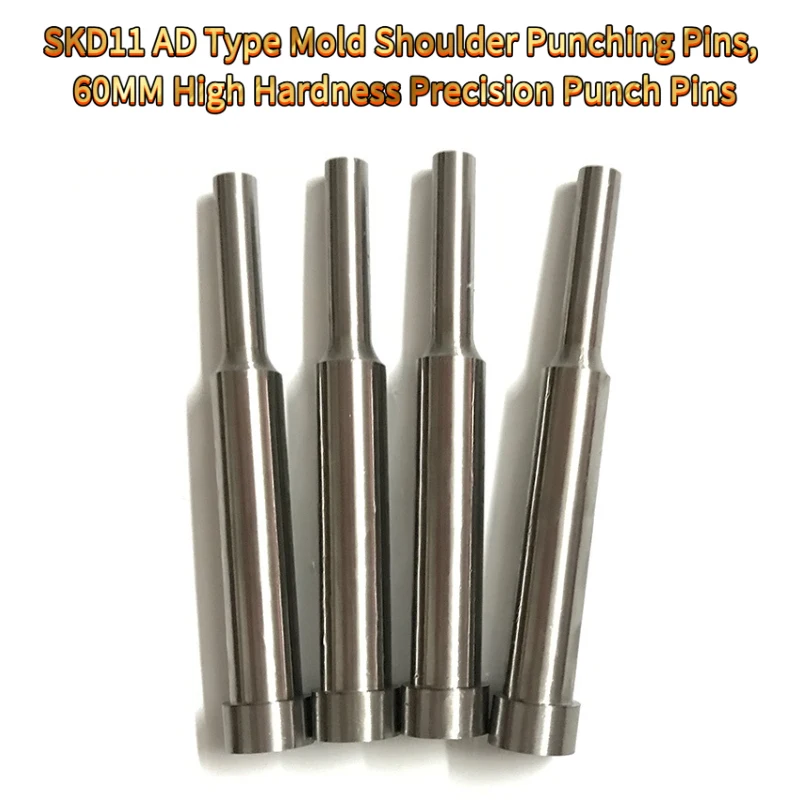 5PCS SKD11 AD Type Shoulder Punching Pins, 60MM High Hardness Precision Punch Pins Stamping Die Accessories