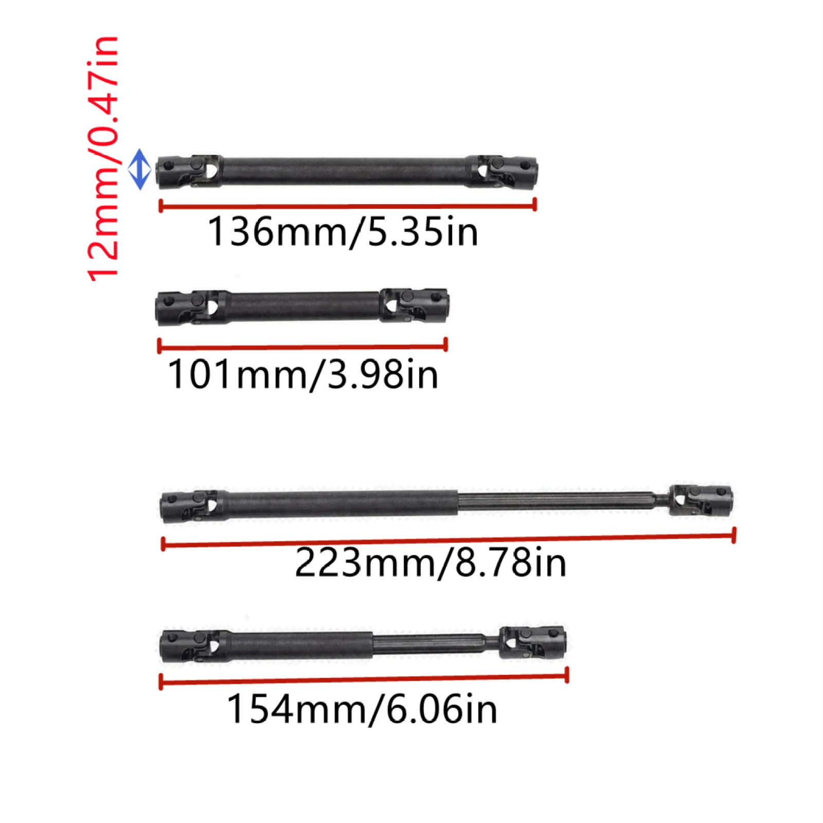 硬化鋼フロント & リアドライブシャフトキットアキシャル 1/10 RBX10 ryft AXI03005 RC カーモデルドライブシャフト RC カー改造パーツ