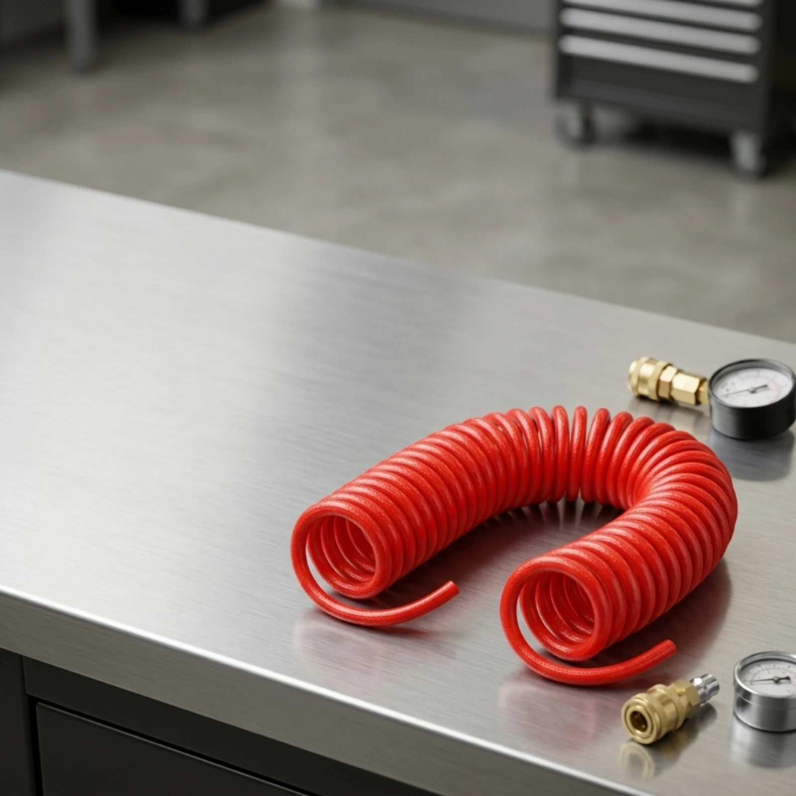 Spring Air Hose Pneumatic Coiled Air Hose Polyurethane Retractable for Workshop, Garage