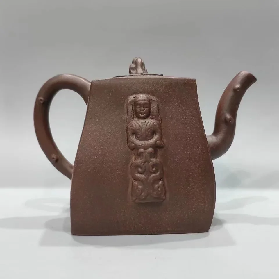 Unique Old Chinese YiXing Handcraft puyple Clay Teapot,Handmaid, with mark,