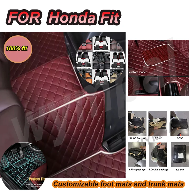 

LUXURY Leather Car Floor Mat For Honda Fit 2008 2009 2010 2011 2012 2013