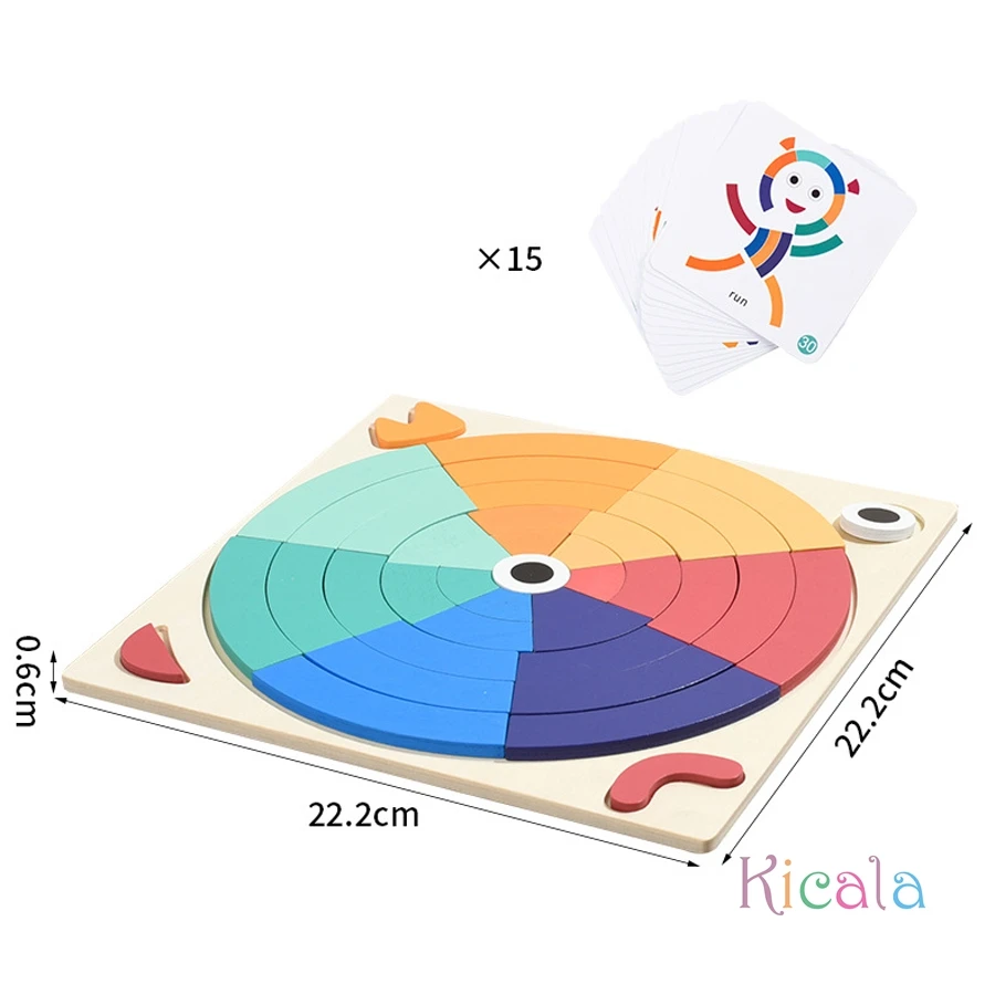 ตัวต่อจิ๊กซอว์ 3 มิติ บล็อกสีรุ้ง ของเล่นเสริมสร้างพัฒนาการเด็ก ฝึกสมอง ของเล่นไม้เสริมทักษะ สนุกสนานสำหรับเด็กเล็ก ของเล่นเสริมการเรียนรู้หลากหลายรูปแบบ