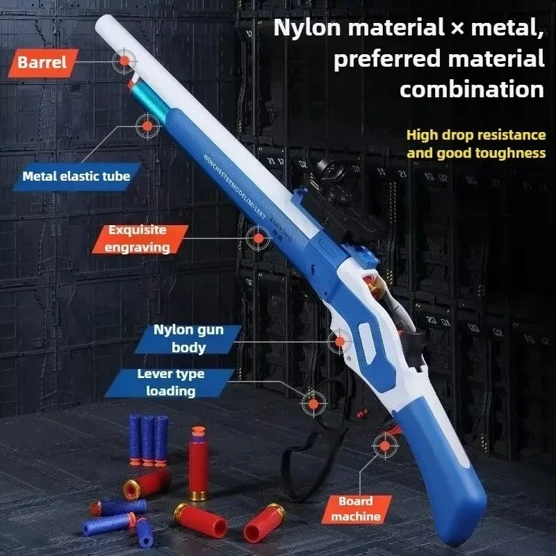 M1887 رصاصة طرية قذيفة إخراج مسدس لعبة يمكن إطلاقها دليل قاذفة نموذج عيد الميلاد هدية عيد ميلاد للأطفال البالغين
