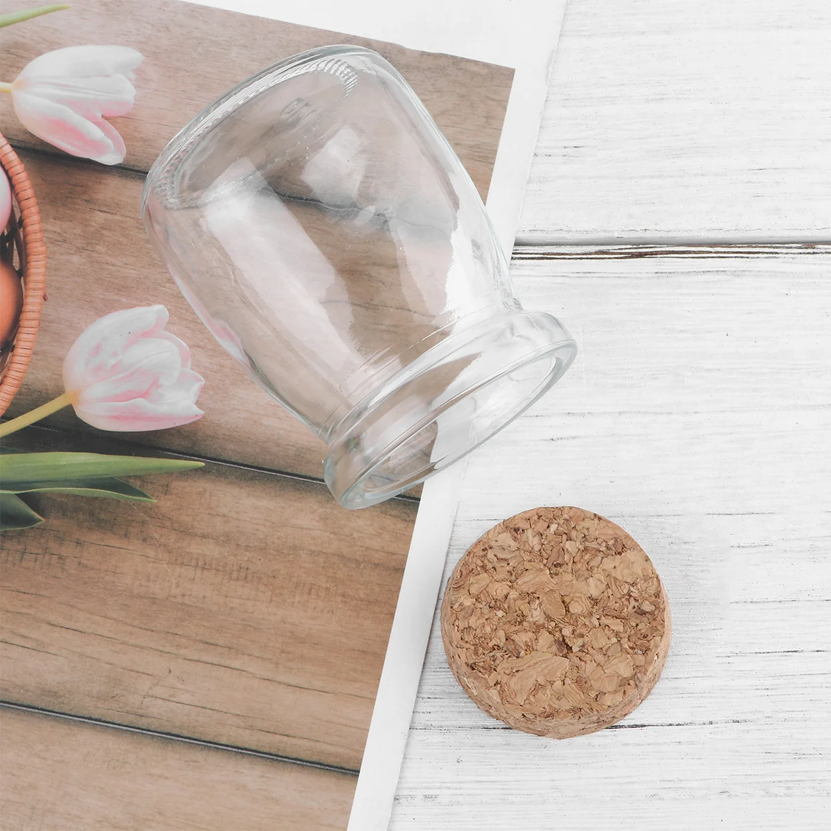 

2Pcs 100ml Pudding Bottle Glass Jar Sealed Containers for Storing Tea Coffee Jam Sugar Salt Pepper Candy Safe