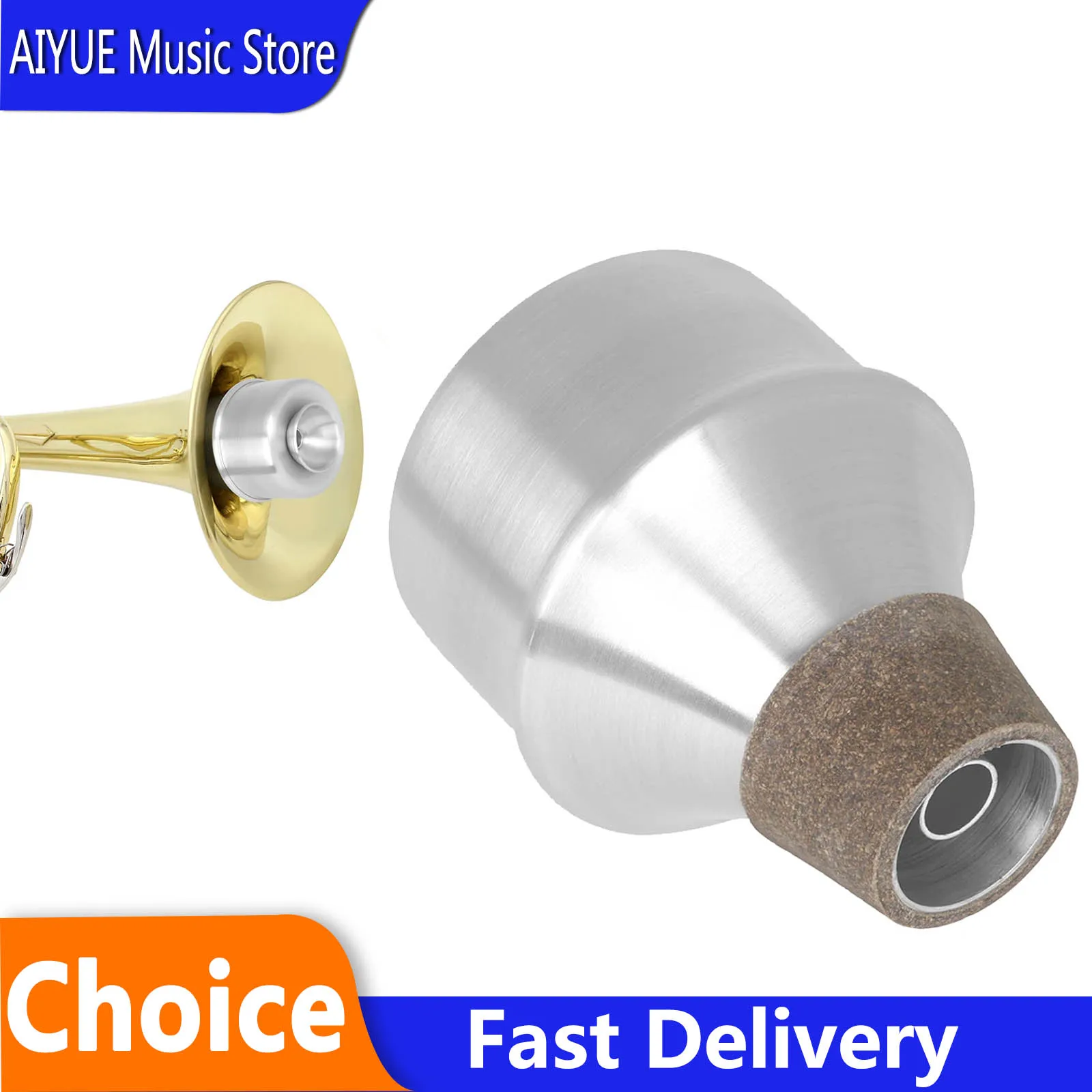 Trumpet Mute Aluminum Alloy Trompet Straight Mute Practice Trumpet Mute Part Corner Musical Brass Instrument Accessories Parts