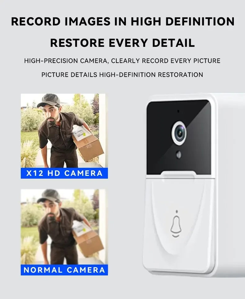 Tuya WiFi Video Doorbell Smart Home Door Bell 2.4Ghz Wireless Rechargeable Battery Outdoor HD Camera Visual Doorbell