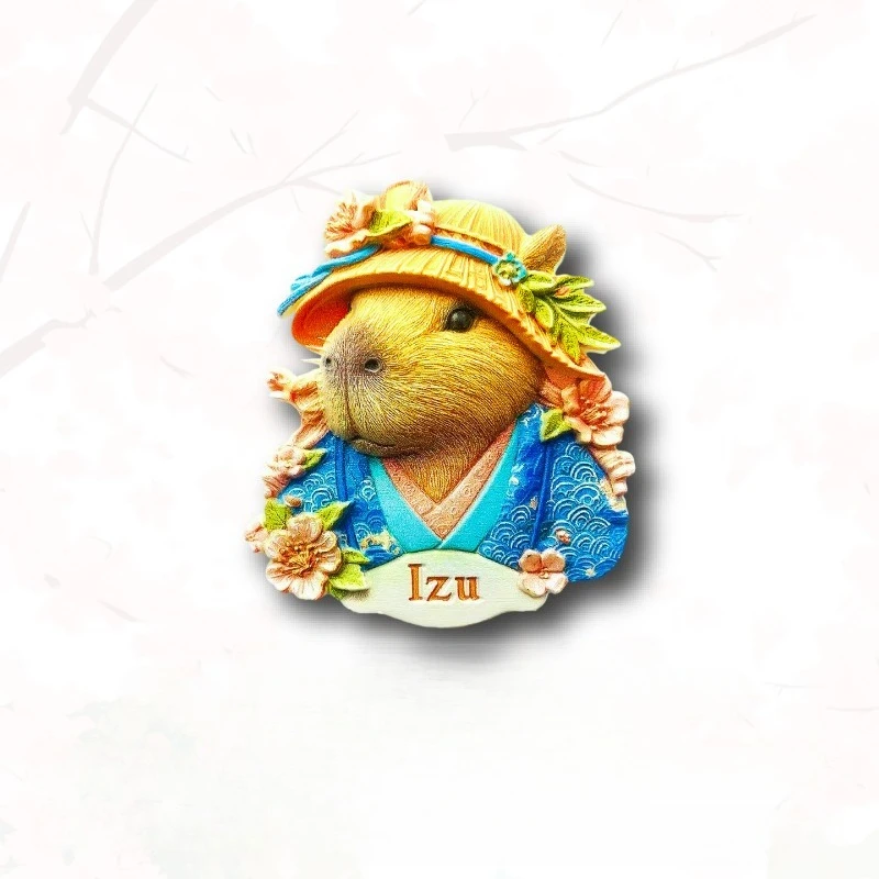 Izu Japan Fridge Magnet - Cute 3D Kirby with Hat Souvenir Unique Anime Hot Spring Gift for Travel & Kawaii Home Decor view 4