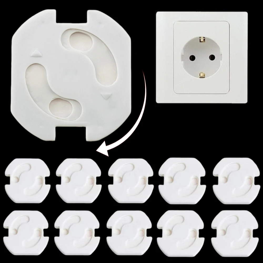 1-10pcs EU Stand Power Socket Cover Electrical Outlet Baby Child Safety Guard Electric Shock Proof Plugs Protector Rotate Cover