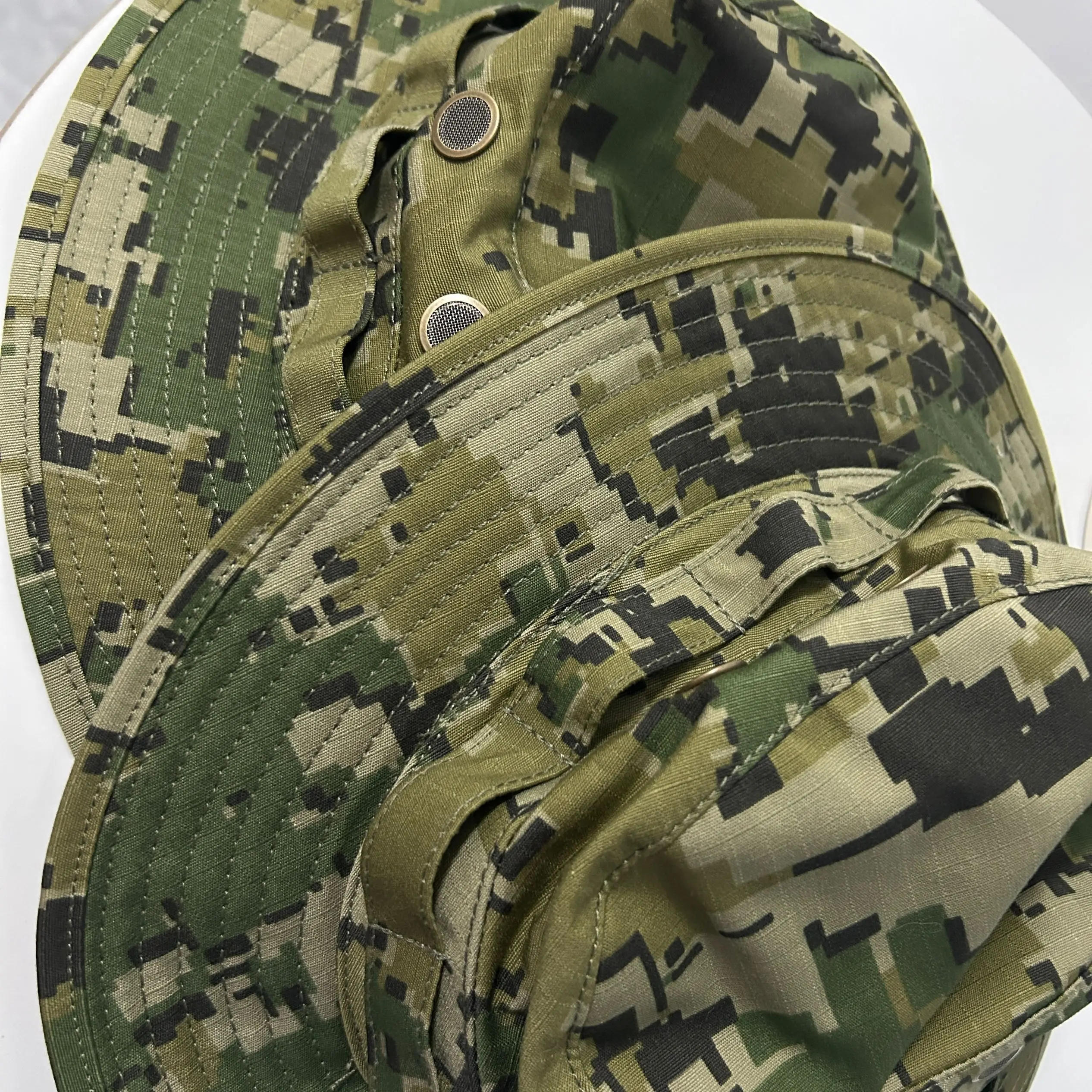 Algodón de nailon US4CES camuflaje mexicano circunferencia de cabeza grande sombrero Beni ala redonda sombrilla transpirable