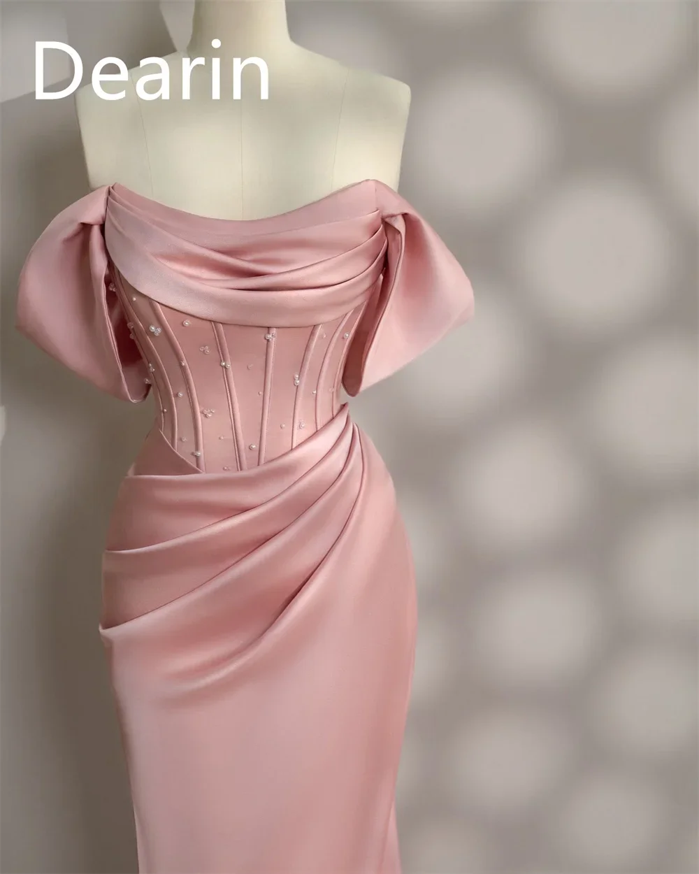 Customized Saudi Arabia Dearin Strapless Sheath Floor Length Skirts Bespoke Occasion Dresses Formal Gown Prom Evening Dress