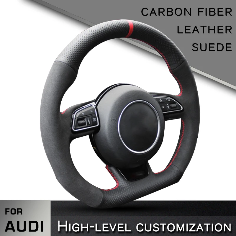 

Custom Car Steering Wheel Cover for Audi TT TTS (8J) 2006-2013 2014 A3 S3 (8P) Sportback 2008-2010 2011 2012 R8 (42) interior