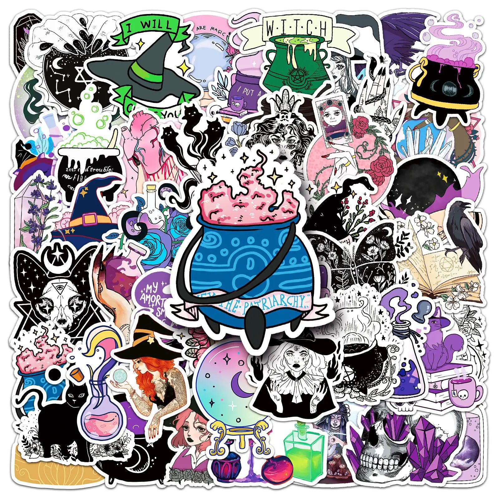

10/50PCS Magic Witch Sticker Cartoon Graffiti Waterproof Decal Personalized Decoration Skateboard Motorcycle Helmet Luggage