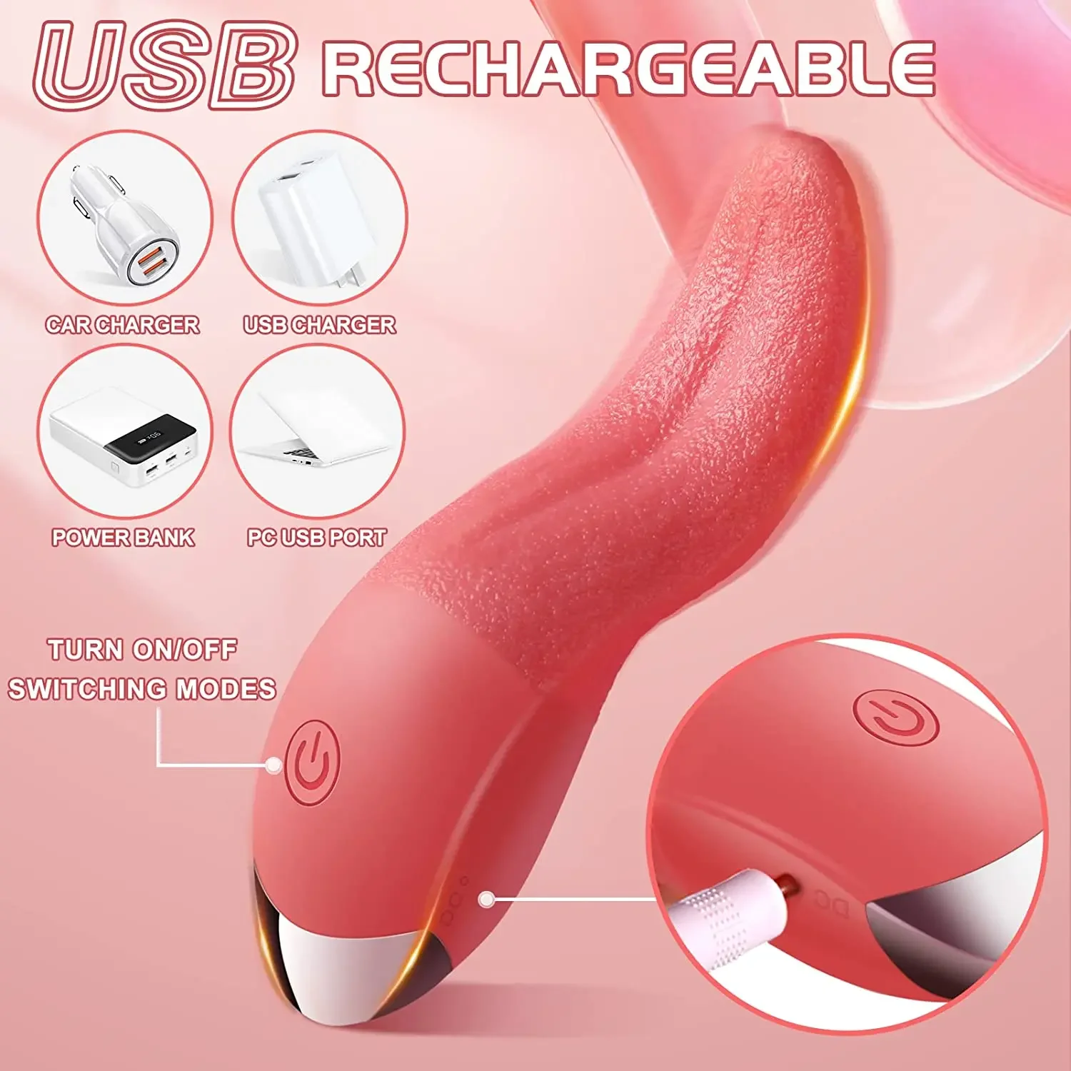 10 Modes Stimulator Tongue Licking Vibrators G Spot Clitoral Dildo Nipple Masturbator Vibrators Sex Toys For Women