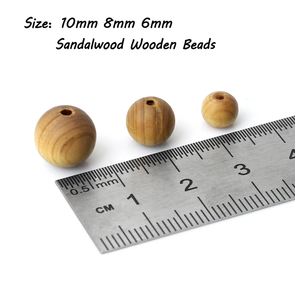 Sandalwood Wooden Ethnic Buddha 6 8 10MM Beads Rosary Meditation Yoga Jewelry Making Diy Healing Bracelets&Necklace Accessories