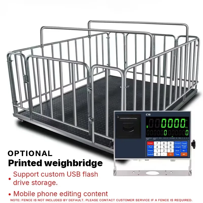 Livestock Weighing Scales with Hot Selling LCD Display High Accuracy Stainless Steel Farming Pig Sheep Cow Scales OEM/ODM Custom