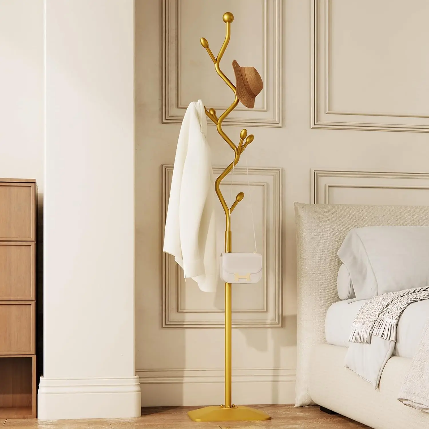 

Tree-shaped coat rack stand,Metal coat tree with 8 Hooks and sturdy cast iron base,Heavy Duty coat rack, Customized