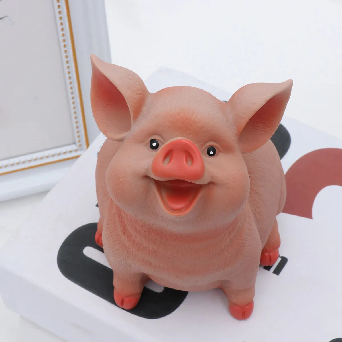 Lovely Pig Shaped Coin Bank Kids Savings Jar Smooth Plastic Money Container Nursery Decor Gift Encourages Financial Literacy