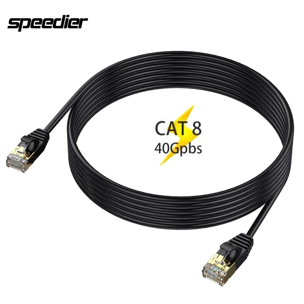 Ethernet Cable CAT8 40Gbps 2000MHz CAT 8 Networking Internet Lan Thin Cord 30cm 60cm 2m for Laptops PS 4 Router RJ45 Cable