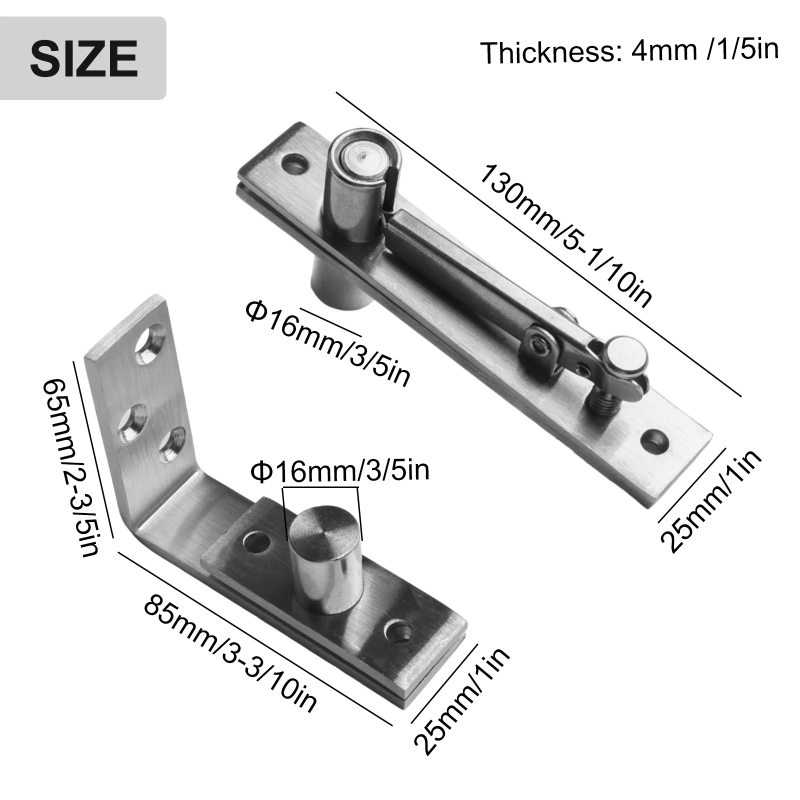 

Петли для дверей, верхние и нижние, поворотные, усиленные, L-образные, вращающиеся, из нержавеющей стали, серебристые, 1 комплект