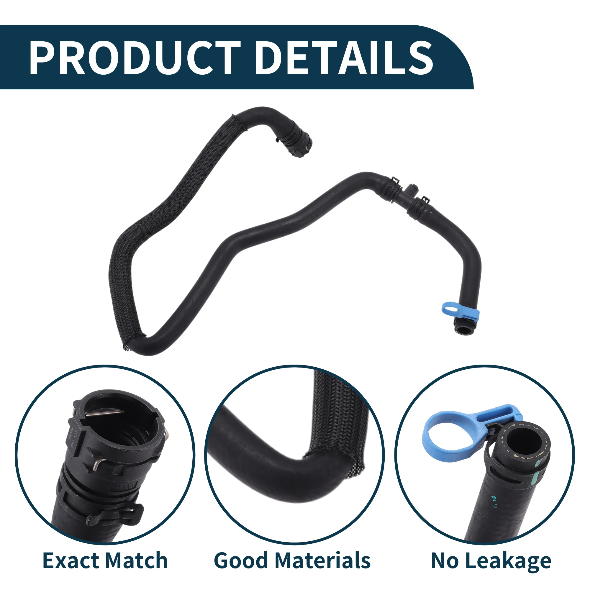 Motoforti خرطوم المبرد سخان خرطوم رقم C2D21516 لجاكوار XF 09-15 أنبوب تبريد مطاطي أسود 1 قطعة