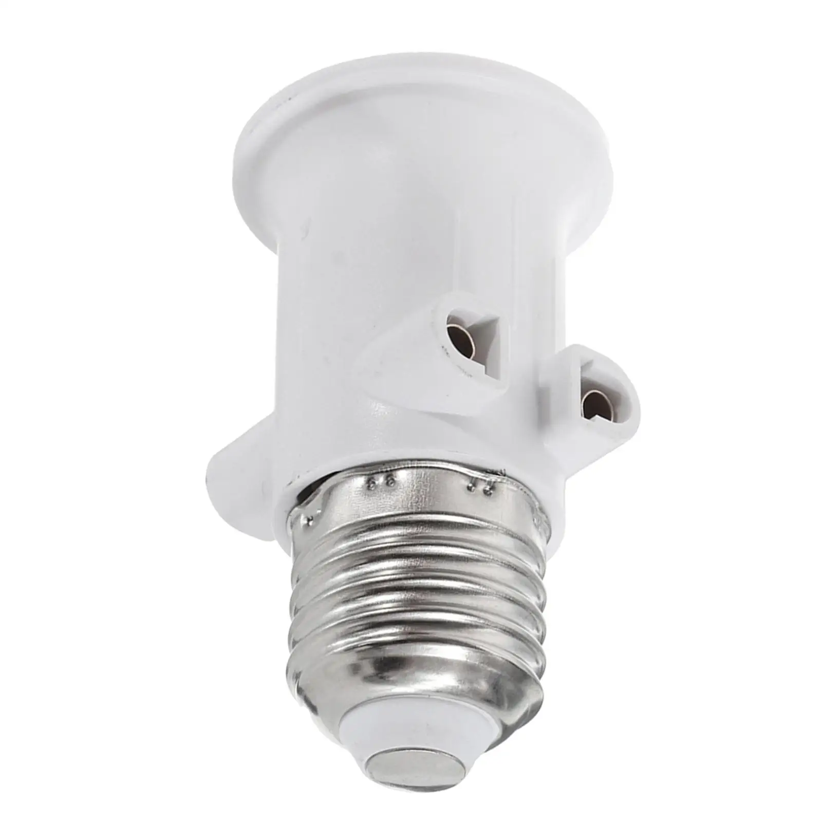 Fireproof EU Plug Connector E27 Light Socket Conversion EU Plug Connector Bulb Lamp Adapter Holder White Fireproof