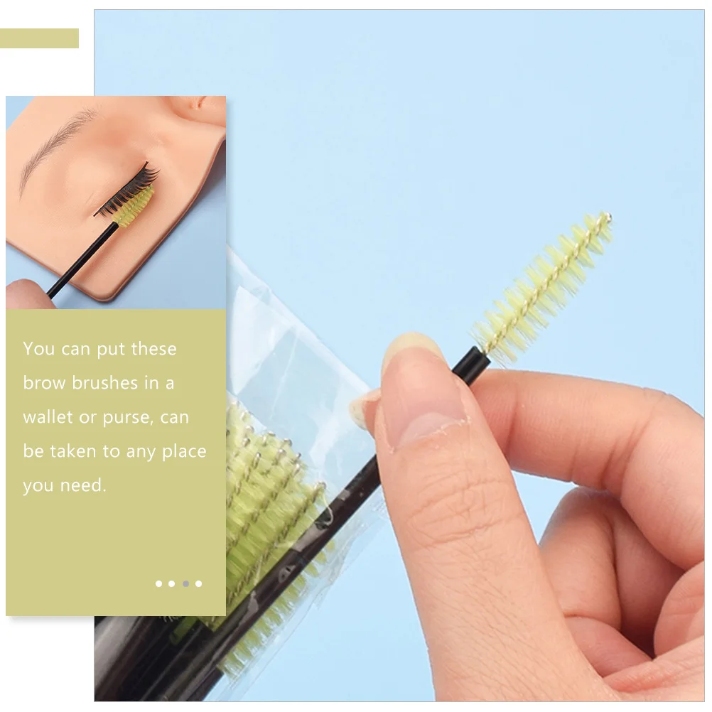 

50pcs Disposable Eyelash Brush Black Pole Double Ended Lash Cleaning Kit Eyebrow Mascara W Eyelash Comb Makeup Tools