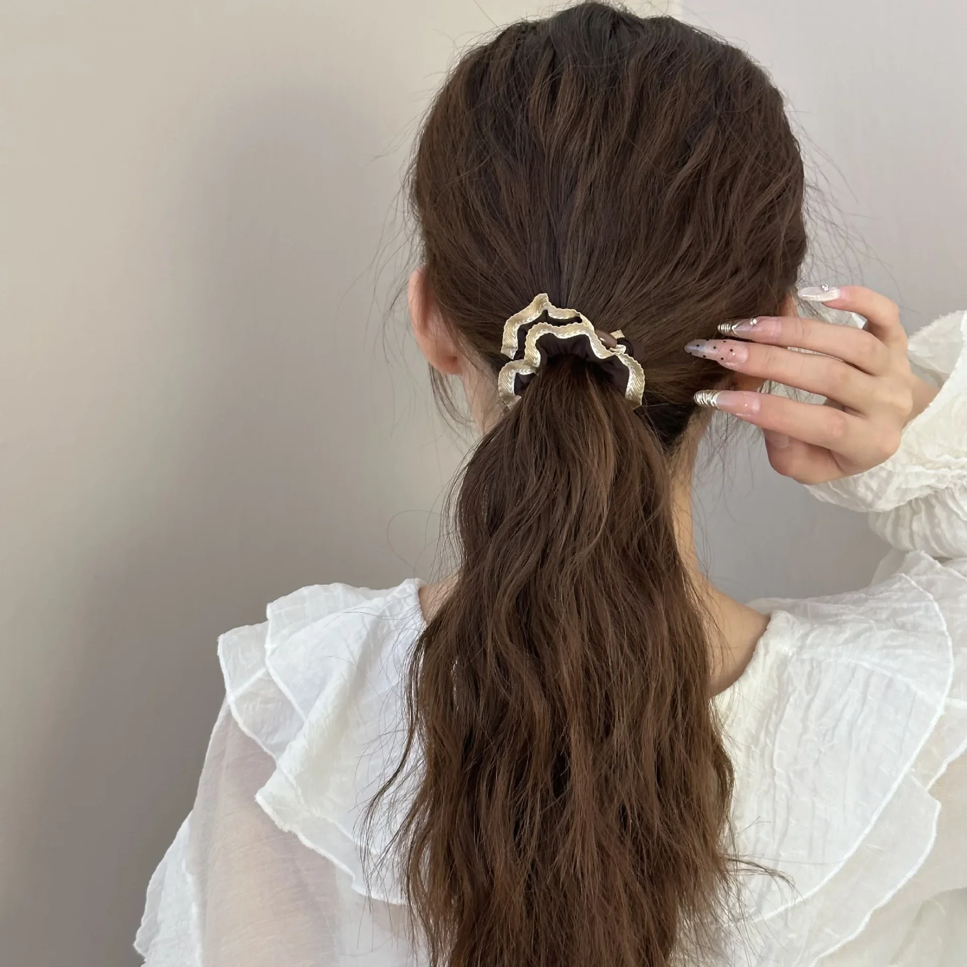 Accessories for women girl elastic hair bands korean scrunchies tie rubber leading fashion adults kpop new popular 2024 vintage