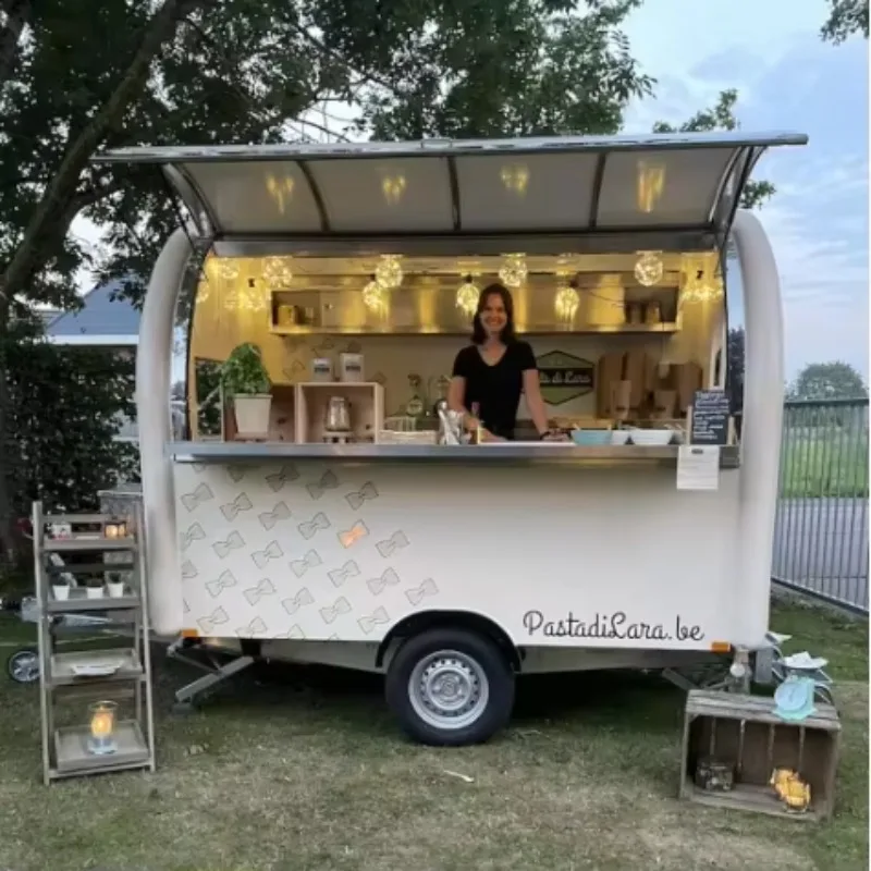 Catering Food Truck Multifunctional Mobile Kitchen With BBQ Grill For Burger Taco Wedding Event Catering Service Customized