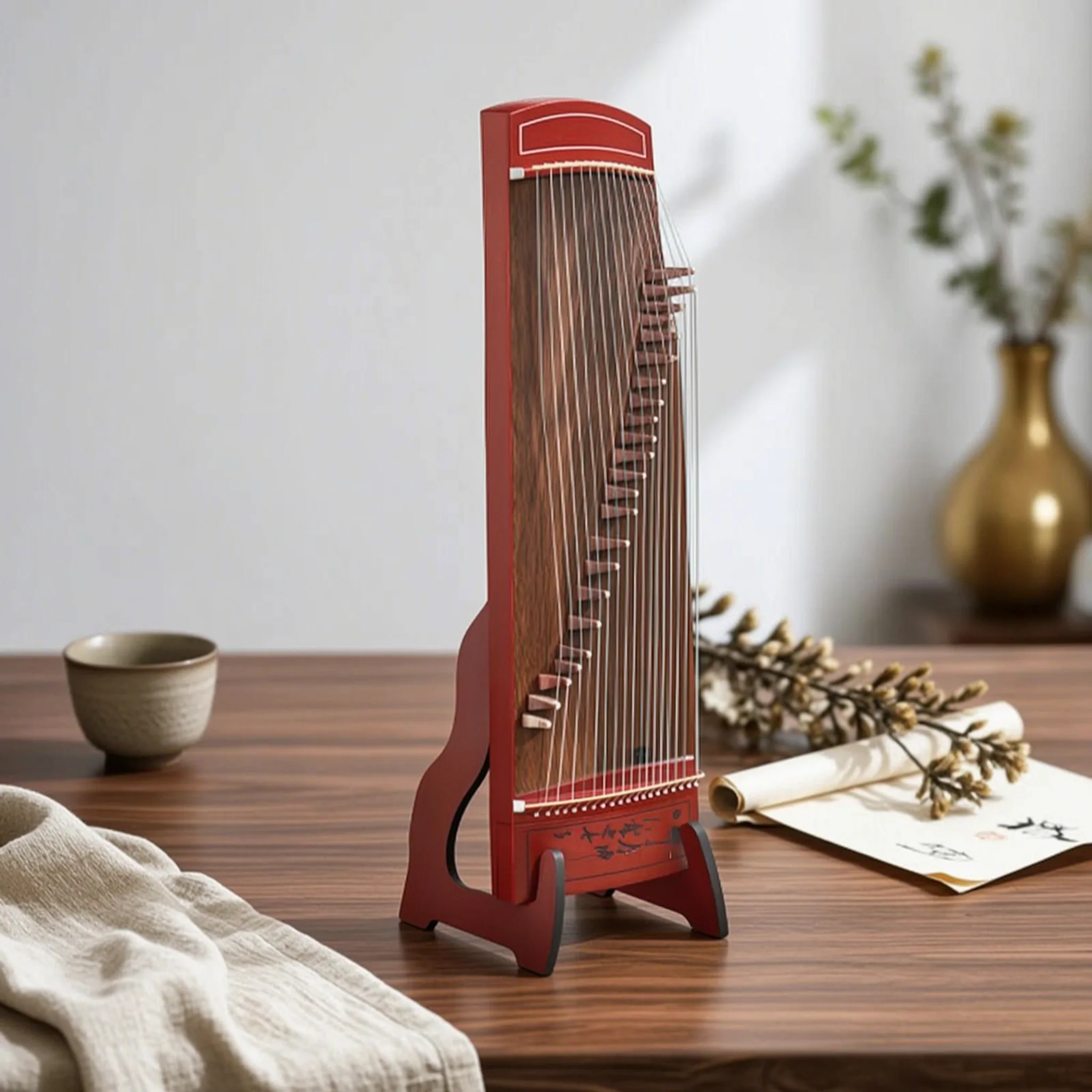 Guzheng Stand with Support Strap Vertical Guzheng Support Base Anti-Tip Long-Lasting for Music Students, Practice Rooms, Studios