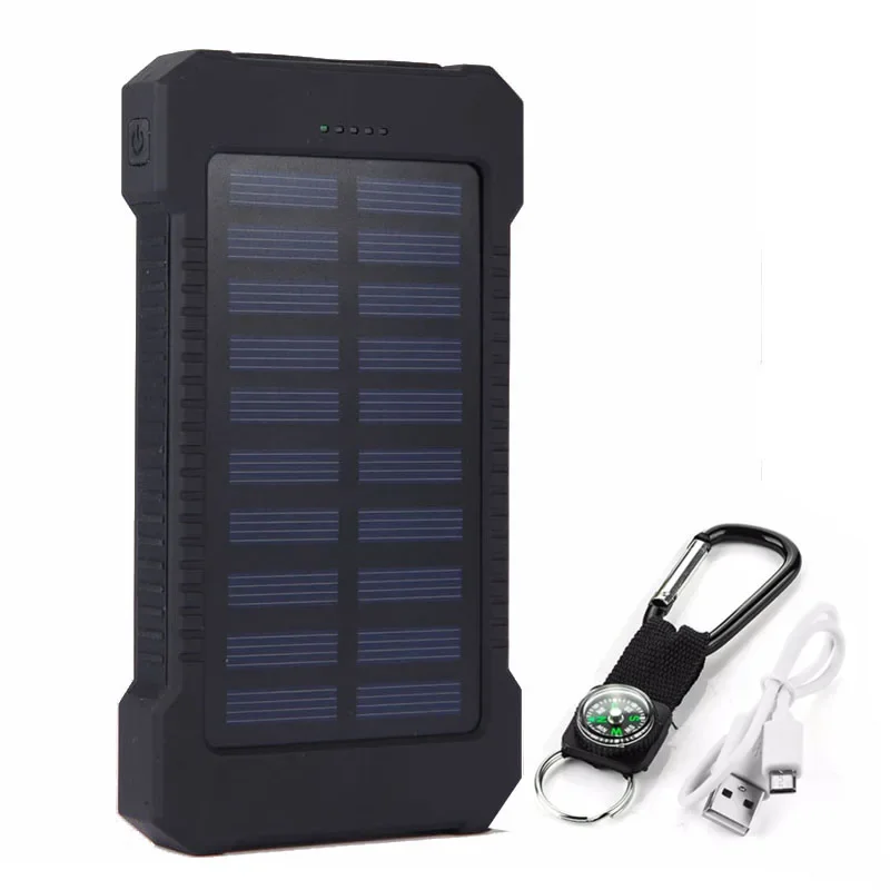 20000mAh Solar Power Bank Waterproof Emergency External Battery with LED SOS Light for Smart Mobile Phone