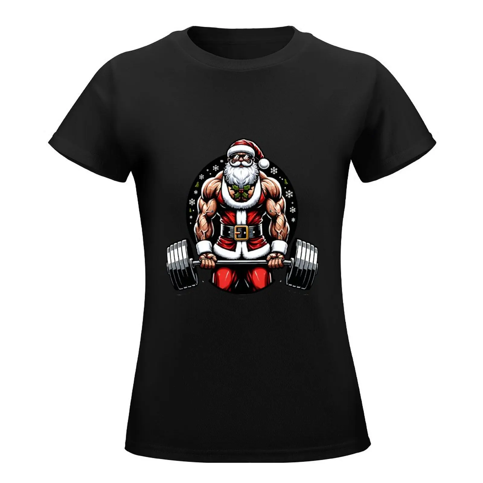 Ho-Ho-Ho-lift - Powerlifting Santa Claus Festive Fitness Design T-Shirt funny female t shirt for Women