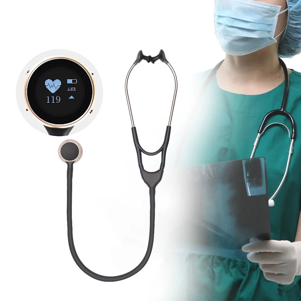 CE Approved Multi-function Electronic Dual Head Stethoscope Portable Medical Cardiology Stethoscope for Hospital Clinic Home Use