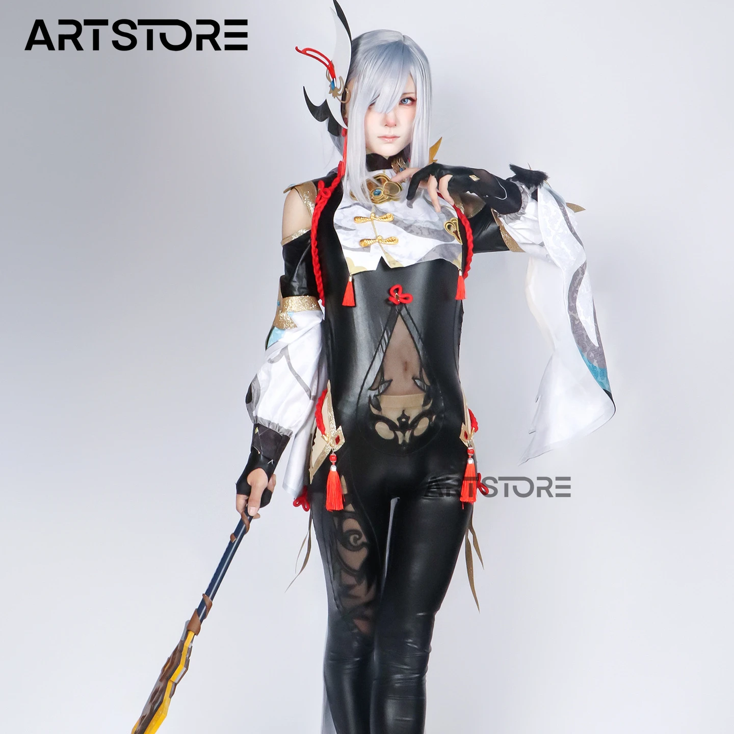 

Shenhe Cosplay Game Genshinimpact Costume Shenhe Jumpsuit Wig Shen He Game Battle Suits Cosplay Anime Outfits Game Costume