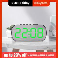 12/24H Format Digital Alarm Clock Quiet Temperature Display Electronic Table Clock Dual Alarms Snooze Mode LED Digital Clock