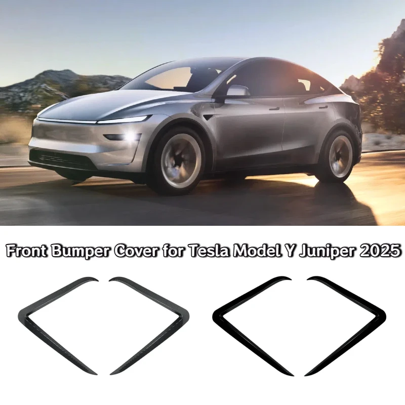

Крышка переднего бампера для Tesla Model Y Juniper 2025, автомобильные аксессуары, ветровой нож для бровей, противотуманная фара, наклейка, спойлер из АБС-пластика, накладка на лезвие