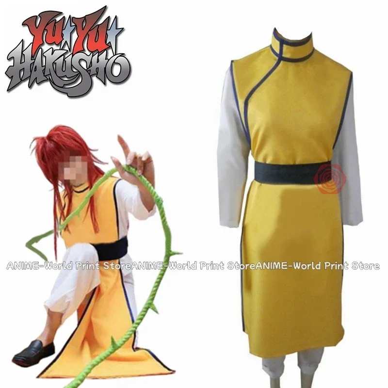 

《Custom Size》Anime YuYu Hakusho Ghost Files Poltergeist Report Kurama Cosplay Costume