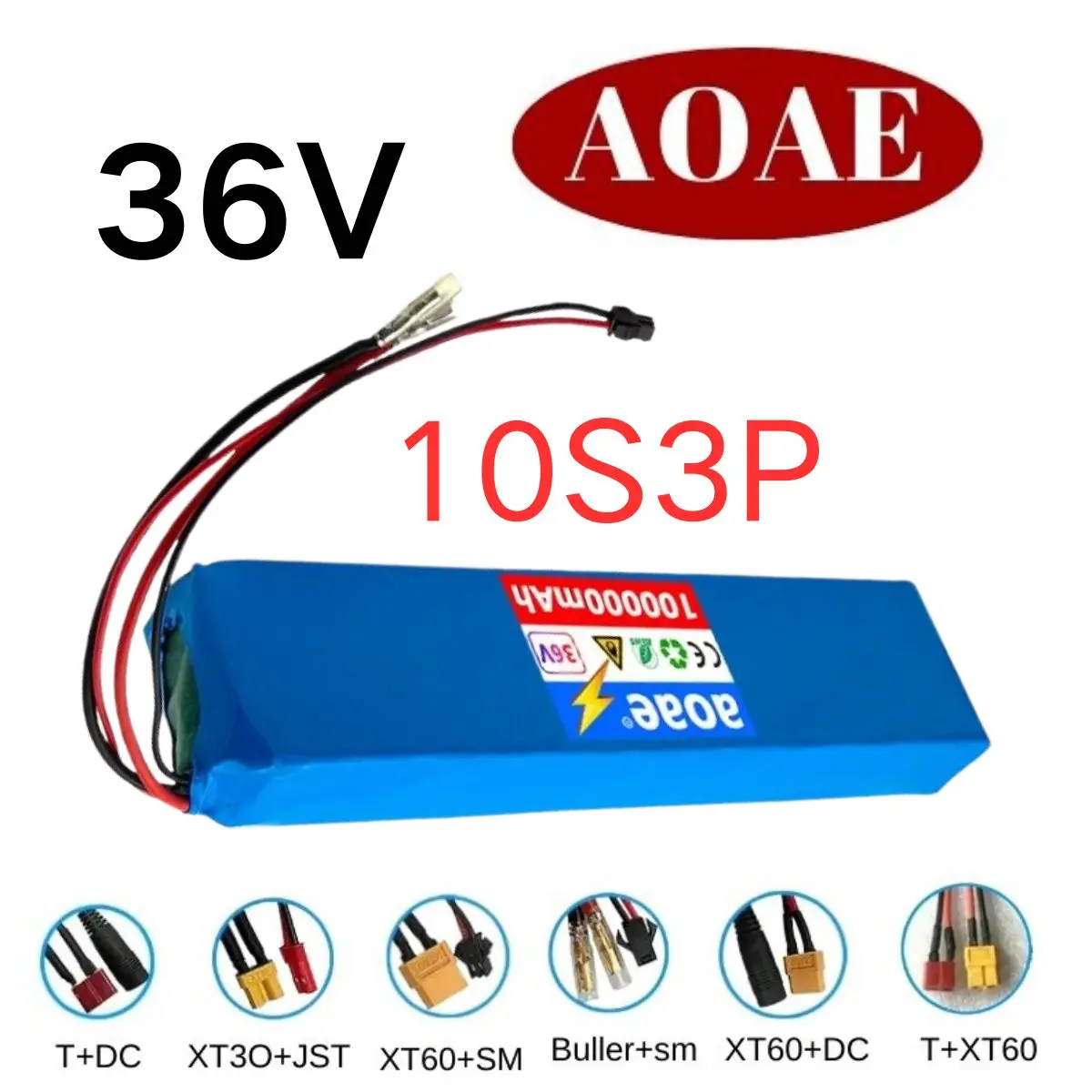 

Литиевая батарея AOVE 36В 100Ач для электровелосипедов, 100000 мАч, Li-ion аккумулятор для велосипедов, скутеров, мотоциклов с зарядным устройством