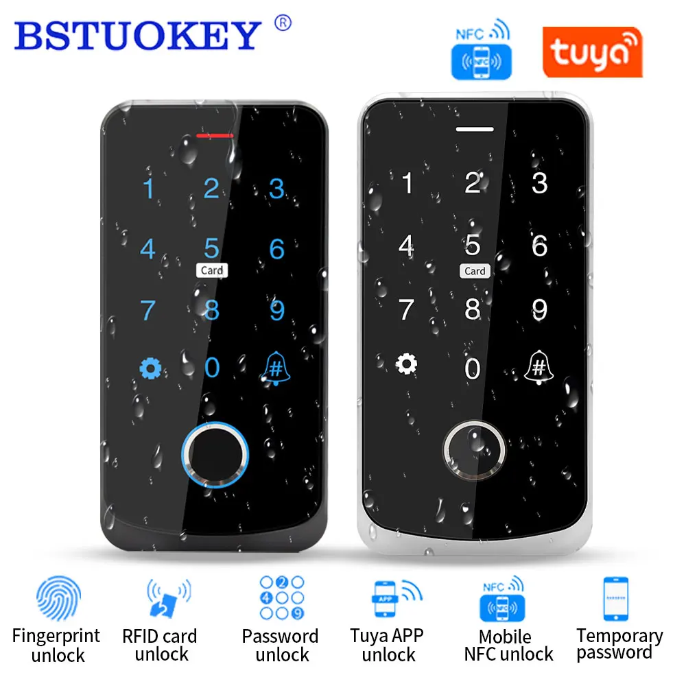 

NFC Bluetooth Tuya App RFID IC M1 Клавиатура контроля доступа IP65 водонепроницаемая биометрическая сканер отпечатков пальцев Сенсорный экран контроллер доступа