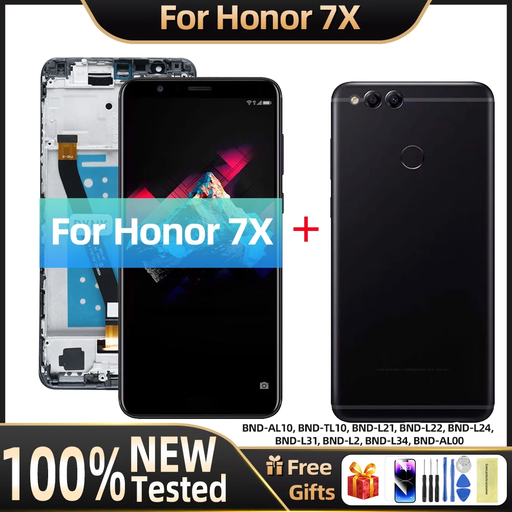 For HUAWEI Honor 7X BND-TL10/AL10/L21/L22/L24 LCD Display Touch Screen Digitizer Replacement For Huawei Honor 7X LCD With Frame